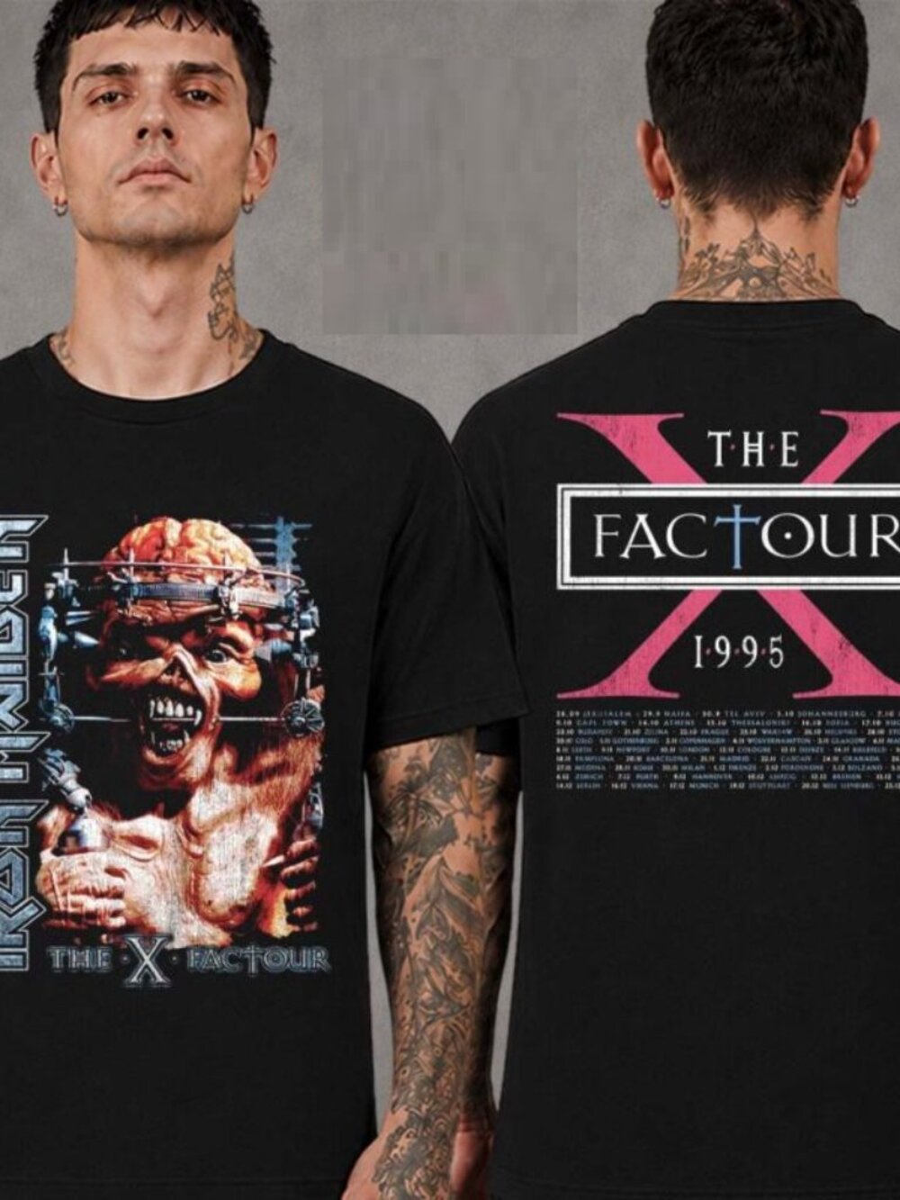 Iron Maiden IM50 Anniversary Collection The X Factor Tour 1995 Eddie Vision Tee